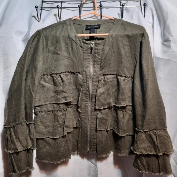 INC olive green jacket size large - Picture 1 of 2